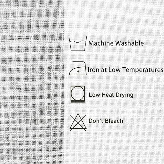 Hiasan Faux Linen Rectangle Tablecloth - Wrinkle and Stain Resistant Washable Table Cloth for Kitchen Dining Room Holiday Table Cover for Dinner, Light Grey, 30 x 60 Inch
