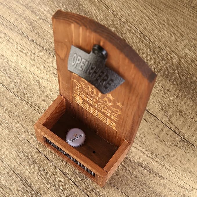 Engraved Wall Mounted Bottle Opener with Catcher, Gift for Dad, Fathers Gift, Mens Gift, Gift for Husband, Gift for Beer Lovers