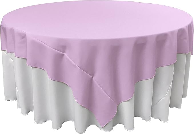 LA Linen Polyester Poplin Washable Square Tablecloth, Stain and Wrinkle Resistant Table Cover 72x72, Fabric Table Cloth for Dinning, Kitchen, Party, Holiday 72 by 72-Inch, Lilac