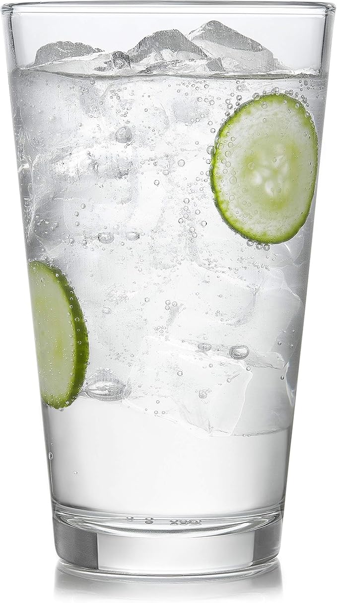 Libbey Preston Tumbler and Rocks Glass Cups Set, All Purpose Everyday Drinking Glasses Set of 16, Glassware Drinking Glasses for Birthdays, Dinners