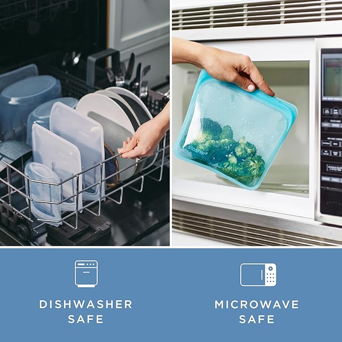 Stasher Silicone Reusable Storage Bag, 6-Cup Bowl, Reusable Freezer Bag, Microwave, Dishwasher, Oven Safe, Sous Vide, Premium Lunch Container, Eco Friendly, Food Storage Bag, Snack Bag, 48 oz, Clear