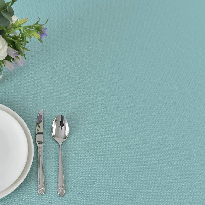 maxmill Textured Tablecloth Stain Resistant Waterproof and Wrinkle Resistant Washable Table Cloth, Fabric Table Cover for Dining Room and Outdoor Use, Rectangle 60 x 120 Inch, Turquoise