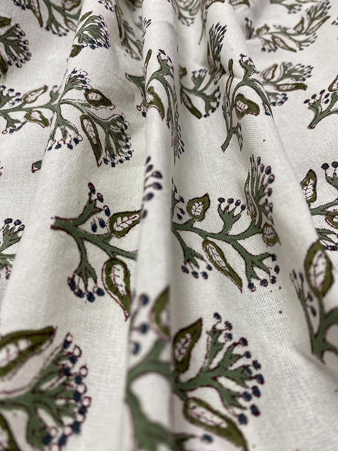 Ridhi Block Print Round Evergreen Reusable Tablecloth 100% Cotton 110" Inch Decorative Table Cover eveyday Dining, Home, Party, Wedding, Farmhouse Gift for Spring, Easter, Valentine