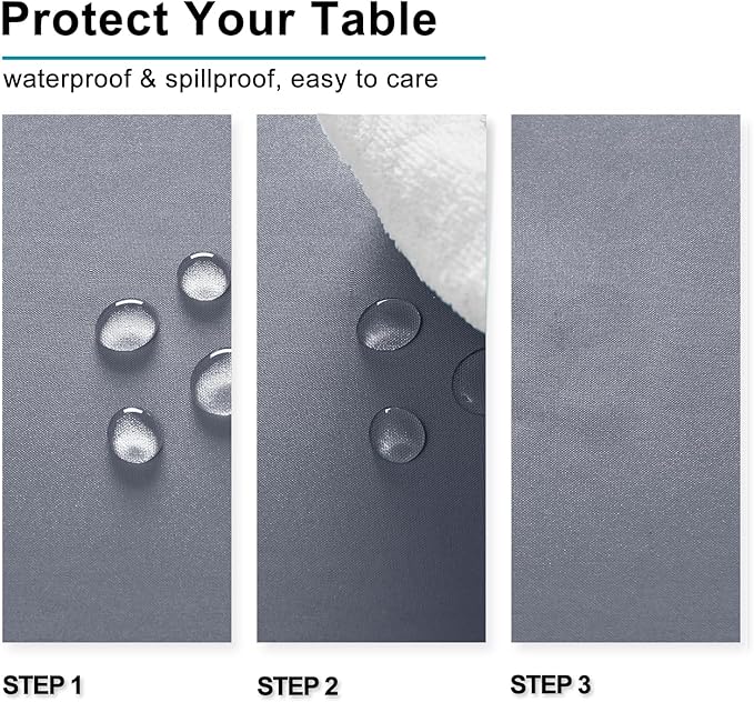 Hiasan Light Gray Rectangle Tablecloth - Waterproof Spillproof and Wrinkle Resistant Washable Polyester Table Cloth for Dining Party, 54 x 120 inch