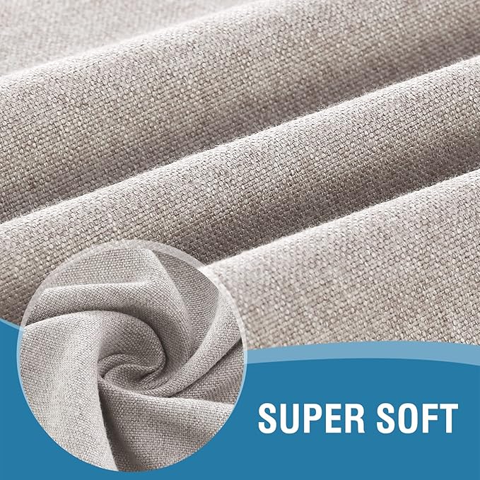 H.VERSAILTEX Linen Textured Tablecloth Round 70 inch Waterproof Decorative Table Cloth Spill-Proof Linen Look Cover for Party Table Extra Soft and Thick Fabric Wrinkle Free, Heather Sand