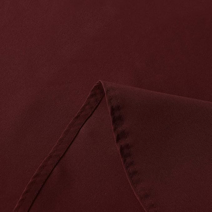 sancua Round Tablecloth - 70 Inch - Water Resistant Spill Proof Washable Polyester Table Cloth Decorative Fabric Table Cover for Dining Tables, Buffet Parties and Camping, Burgundy