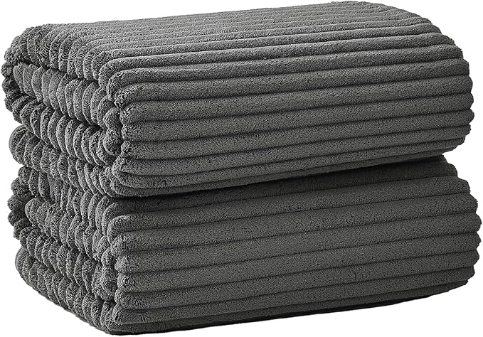 Oversized Bath Sheets 40x80 Inches Extra Large Bath Towels for Adults Super Soft Quick Dry Highly Absobent Microfiber Shower Towels for Bathroom, Pool, Gym, Yoga Towel (Charcoal Gray, 2Piece)