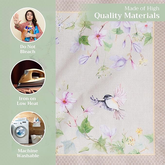 Maison d' Hermine Cloth Napkins Set of 4 100% Cotton Everyday Reusable Square Napkins Cloth Washable Dinner Wedding Restaurant Valentines Day Decorations Spring/Summer (Magnolia Mornings, 20" x 20")