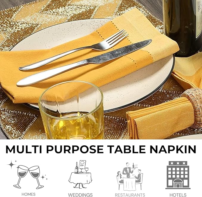 Homidate Cloth Dinner Napkins – Machine Washable Reusable Fabric Napkins for Weddings, Parties & Table Decorations