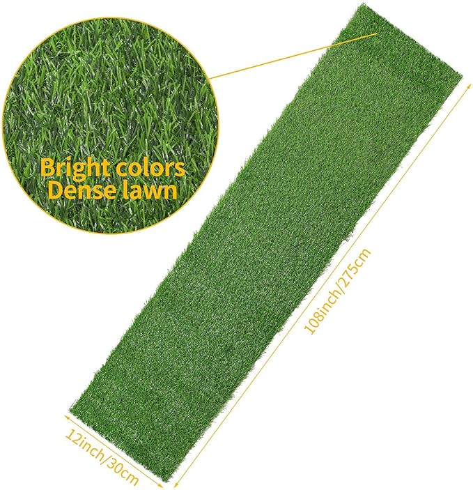 Aneco 12 x 108 Inch Artificial Grass Table Runners Carpet Roll Synthetic Grass Table Runner Grass Tabletop Decoration for Spring Fall Summer Holiday, Baby Shower, Wedding, Birthday, Banquet