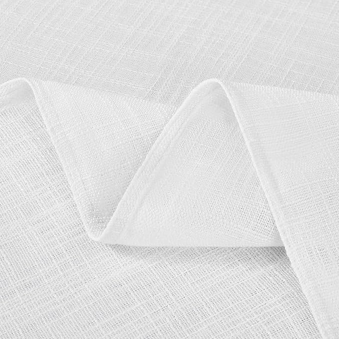 Softalker Linen Textured Rectangle Tablecloth, Waterproof Wipeable Farmhouse Burlap Table Cloth, Stain Resistant Wrinkle Free Table Covers for Kitchen Dining Holiday Party (60 x 120, White)