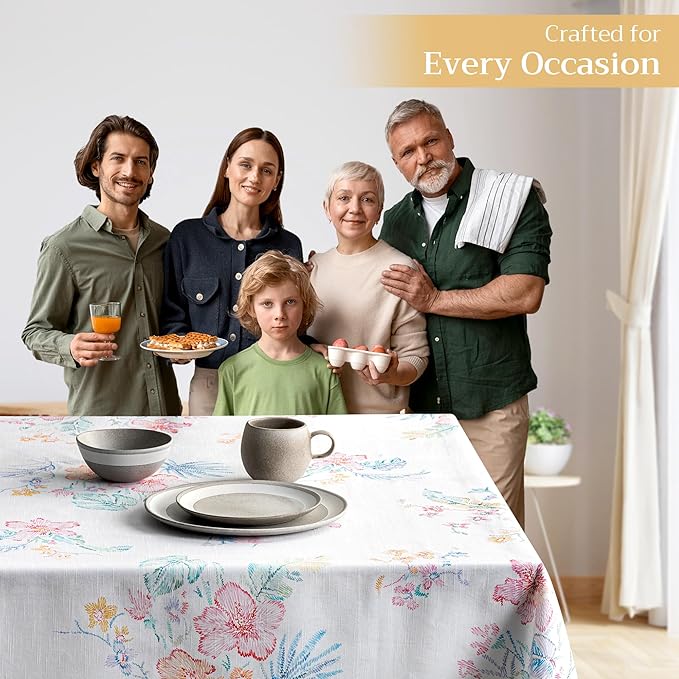 Maison d' Hermine Table Cloth Rectangle Table 100% Cotton 54 x 72 Inches Tablecloth Reusable Decorative for Dining Room Farmhouse Home Valentines Day Decorations Spring Summer - Paradise Island