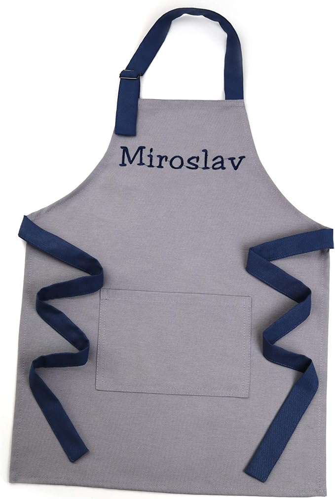 Kids Apron - Embroidered Personalized Cooking Custom Apron with Name, Adjustable, Cotton, with Pockets, for cooking