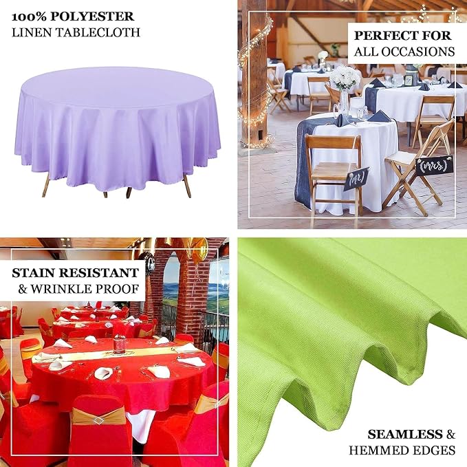 Efavormart Round Tablecloth, 90 Inch Stain & Wrinkle Resistant Washable Table Cloth, Decorative Polyester Fabric Table Cover for Banquet, Wedding, Dining- Champagne