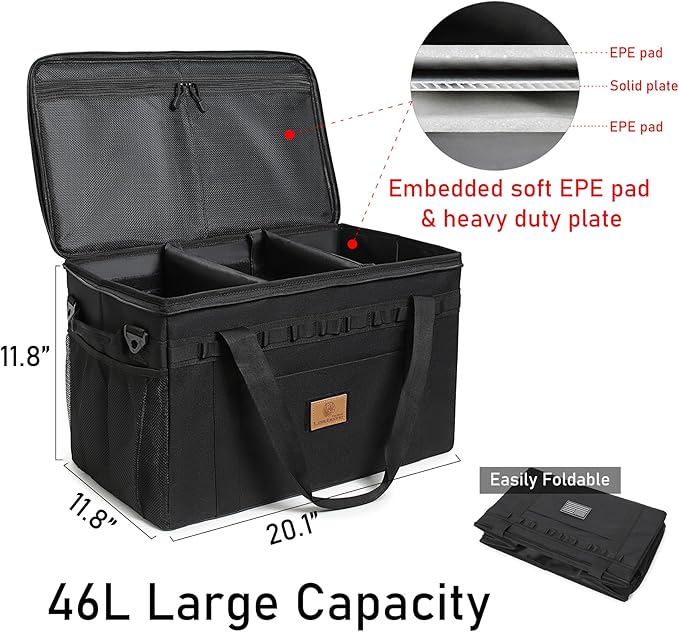 Tactical Camping Storage Bag Utility Tote Bag Camping Kitchen Organizer with Axe Holder & Shoulder Strap