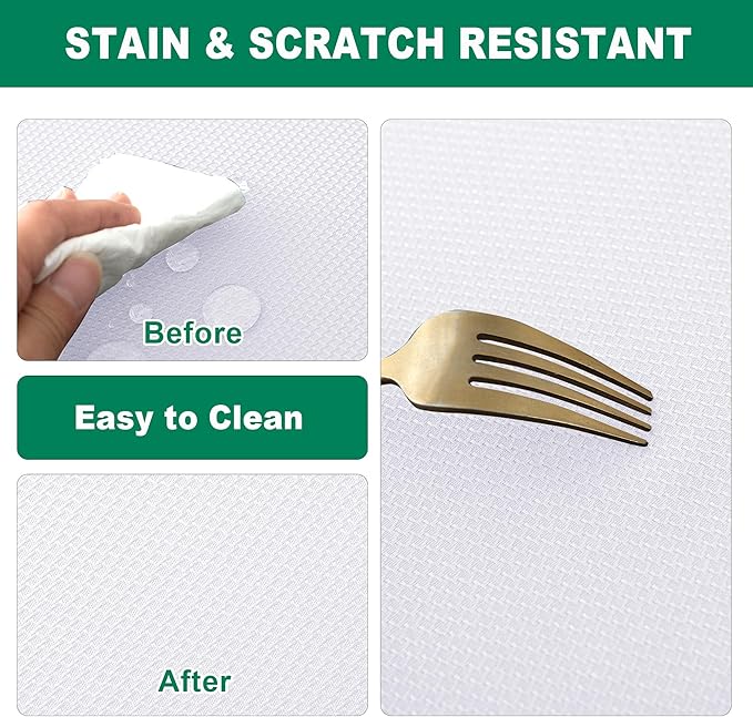 Biscaynebay Textured Fabric Square Tablecloths 90x90 Inches, White Water Resistant Card Table Cloth Folding Table Cover for Dining, Kitchen, Wedding and Parties etc. Machine Washable