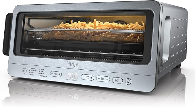 Ninja Toaster Oven & Air Fryer, 8-in-1 Functionality, Large Capacity, Air Fry Basket, Sheet Pan, Wire Rack & Removable Crumb Tray, Stainless,1800 watts, SP151