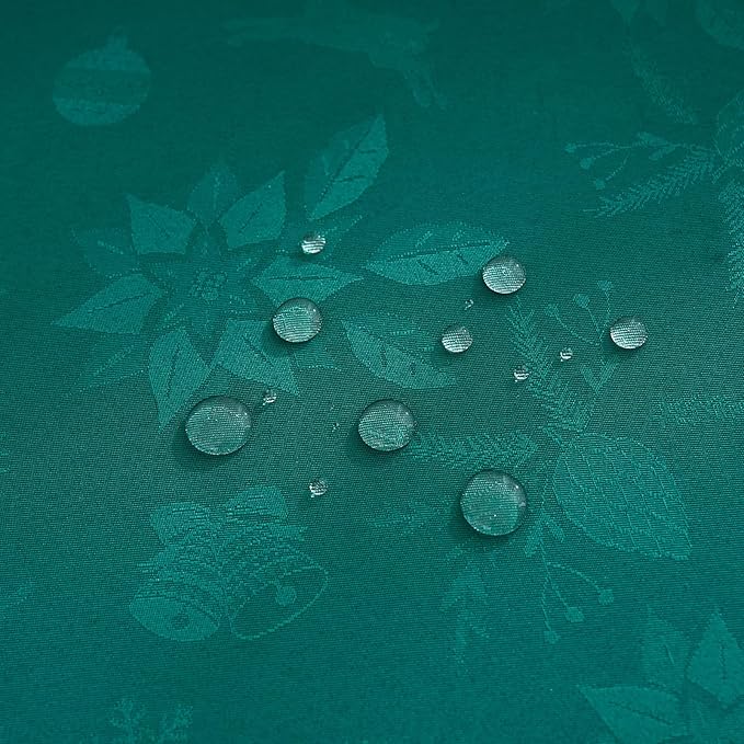 Round Tablecloth Christmas Blackish Green Jacquard Small 50 Inch Table Cloths Up to 36" Dia Tables Waterproof Washable Soft Fabric Table Cover Kitchen Dinner Decor Talking Coffee Bar