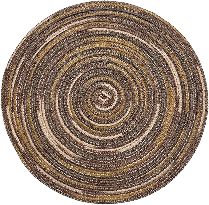 1pc Weave Non-Slip Placemat Cotton Dining Table Mat Coffee Pads Heat Placemat for Home Wedding Decor(G,36cm)