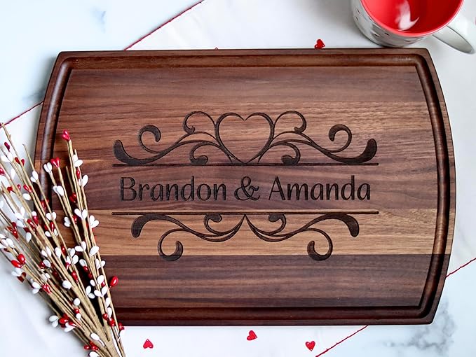 Personalized Cutting Board – Custom Engraved Walnut, Maple, or Cherry Wood – Wedding, Anniversary, Housewarming, Retirement, Charcuterie Gift