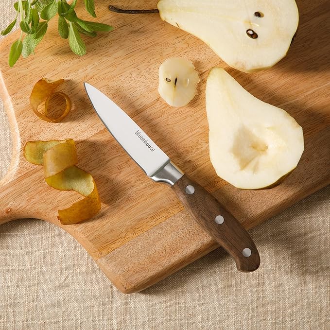 Bloomhouse 3.5 Inch German Steel Paring Knife W/Walnut Wood Forged Handle