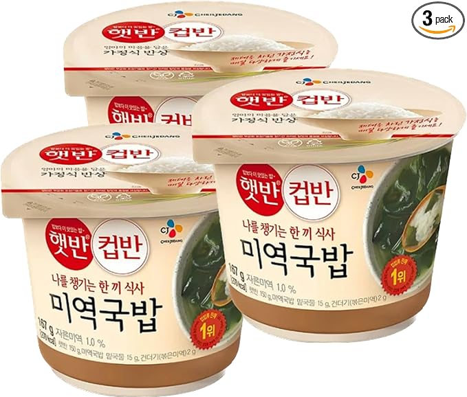 CJ Instant rice Hetbahn CupBan (3bowls, Seaweed Soup)