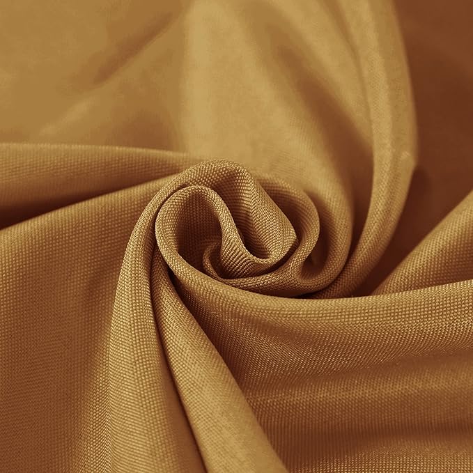 Fokitut 2 Pack Waterproof Square Tablecloth, 90x90 Inch, Stain Resistant and Wrinkle Polyester Table Cloth, Fabric Table Cover for Kitchen Dining, Wedding, Party, Holiday Dinner-Gold