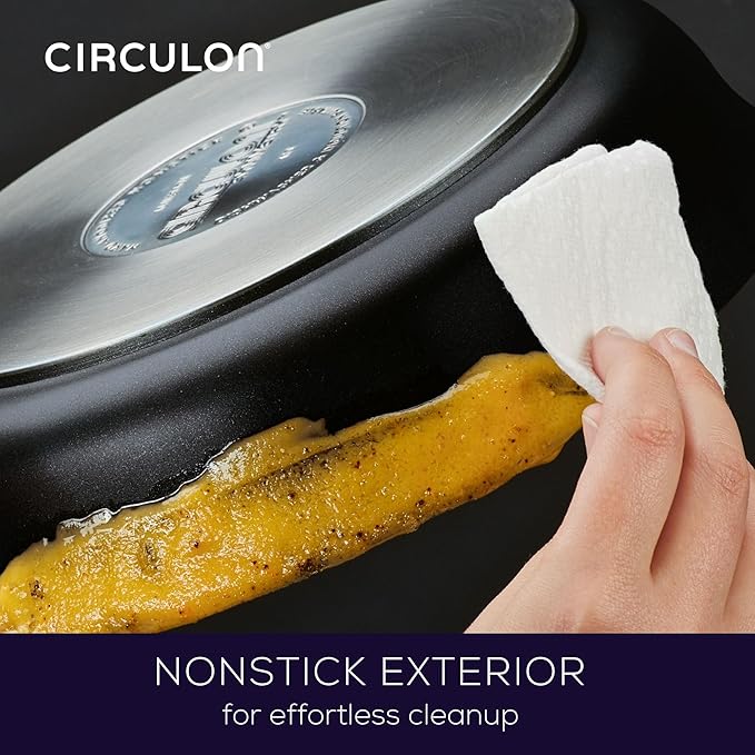 Circulon Symmetry Hard Anodized Nonstick Frying Pan Set / Skillet Set - 10 Inch and 12 Inch, Black