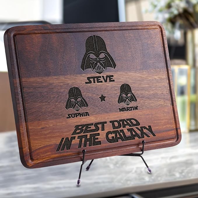 Personalized I am Their Father StarWar Dad Gift Cutting Board, Gifts for Christmas & Fathers Day, Funny Star War Gift, Darth Character Plaque, Custom Name Stars War Mens Gift from Daughter or Son