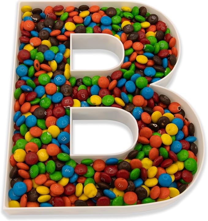 10" Reusable Plastic Box Form Tray Display for Treats, Charcuterie, Cake Pop, Candy, Charcuterie Box, Custom Charcuterie Letters Fillable - Reusable Letter Box - (White Plastic, B)