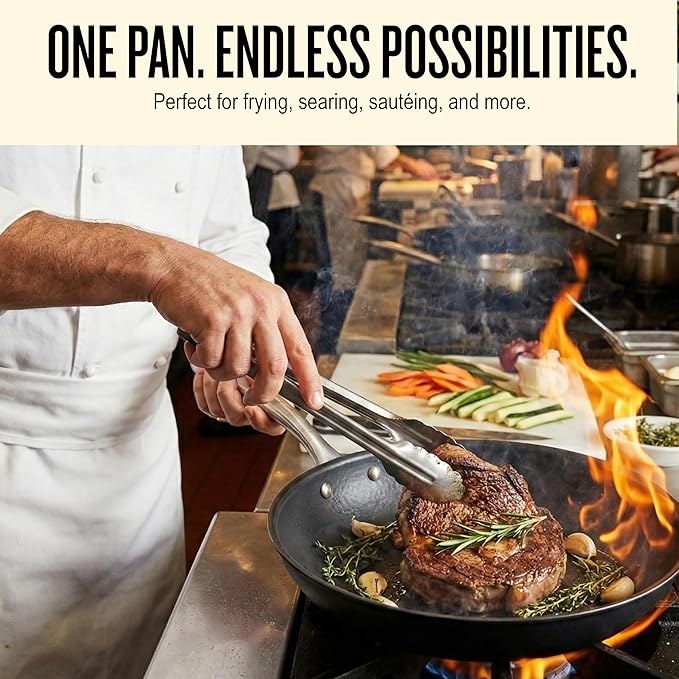 Alva Black Angus 11” Carbon Steel Frying Pan – Naturally Nonstick, PFAS-Free & Toxin-Free, Oven & Induction Safe, Chef-Grade Heat Control, Built to Last a Lifetime, Designed in Belgium