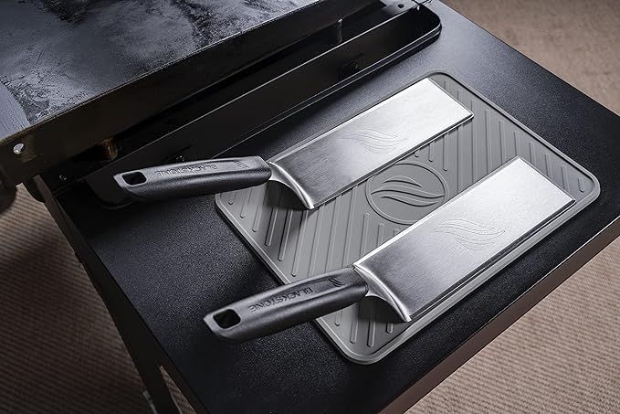 BLACKSTONE 5550 Extra Long Griddle Spatula Set of 2- Perfect Heavy-Duty Stainless Steel Premium Flat Top BBQ Grill Accessories, Non-Slip Plastic Handle, Heat Resistant, Dishwasher Safe Easy to Clean