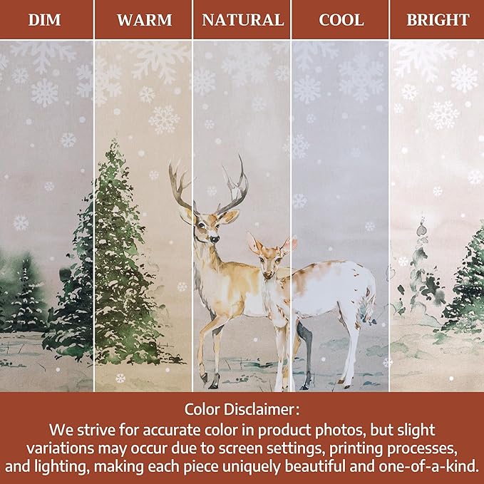 Maison d' Hermine Table Cloth Rectangle Table 100% Cotton 60 x 108 Inches Fall Tablecloth Reusable Everyday Use for Thanksgiving Christmas Decorations Dining Farmhouse Party (Deer in The Woods)