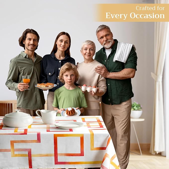 Maison d' Hermine Table Cloth Rectangle Table 100% Cotton 60 x 90 Inches Tablecloth Reusable Decorative for Dining Room Farmhouse Home Valentines Day Decorations Spring Summer - Summer Maze