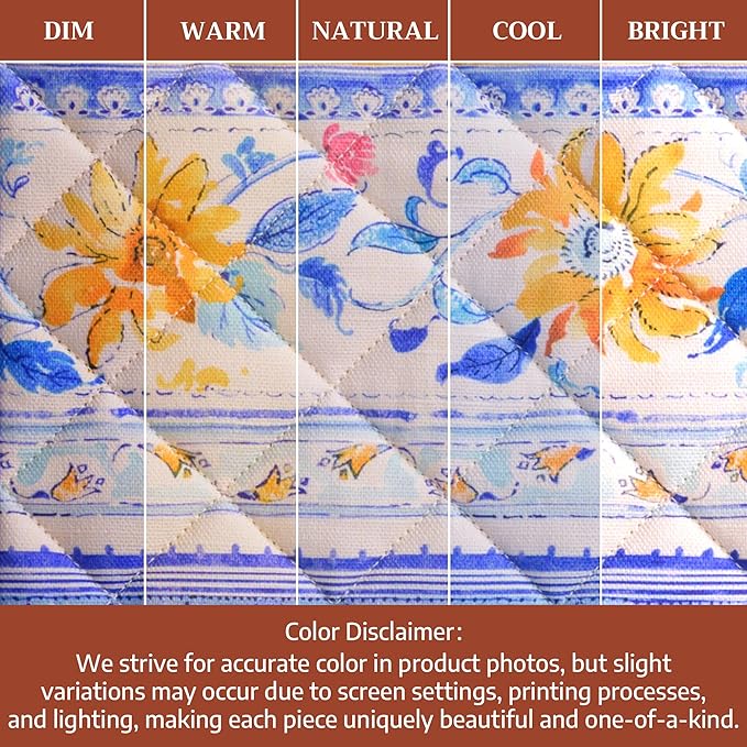 Maison d' Hermine Oven Gloves 100% Cotton Oven Mitt 7" x 13" with Loop Heat Resistant, BBQ, Cooking Gloves, Baking, Grilling, Kitchen, Handling Hot Pans Spring/Summer (Pack of 1, Girassol)