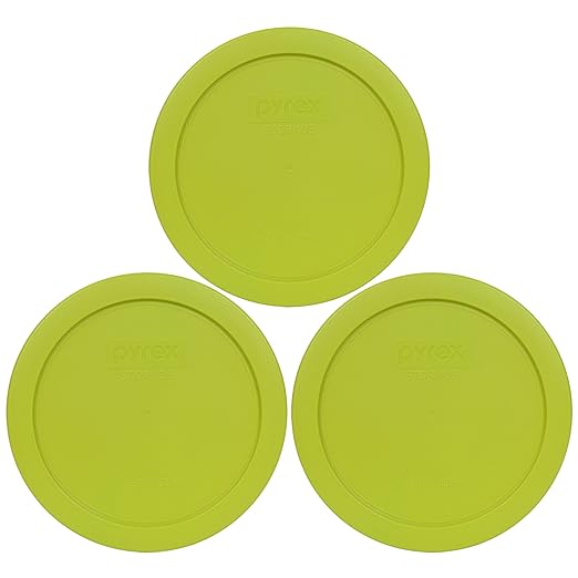 Pyrex 7201-PC 4-Cup Edamame Green Food Storage Replacement Lid (3-Pack) - Made in USA