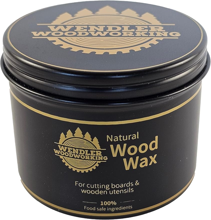 Natural Wood Wax (4 oz) for Cutting Boards, Wooden Utensils, Butcher Blocks, Wooden Surfaces - Made with Natural Beeswax and Mineral Oil, Handcrafted in USA, Food Safe, Conditioner, Wood Butter