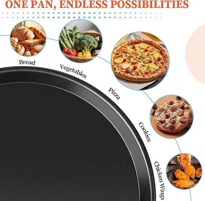Pizza Pan for Oven, 12” Pizza Pan Compatible with Breville Smart Oven BOV800XL BOV845 BOV900, Non-Stick Pizzas Tray for Breville Toaster Ovens Accessories, Replacement for Breville Pizzas Pans
