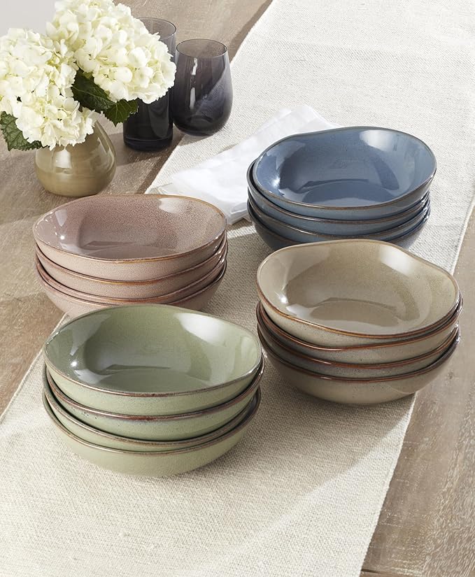 Oneida 899212 Organic Shades Clay Pasta Bowls, Set Of 4, Service For 4