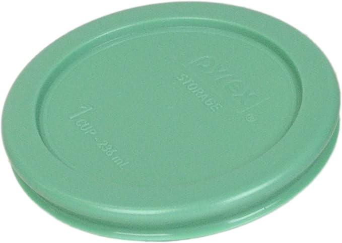 Pyrex 7202-PC 1-Cup Green Food Storage Replacement Lid (6 Pack) - Made in USA