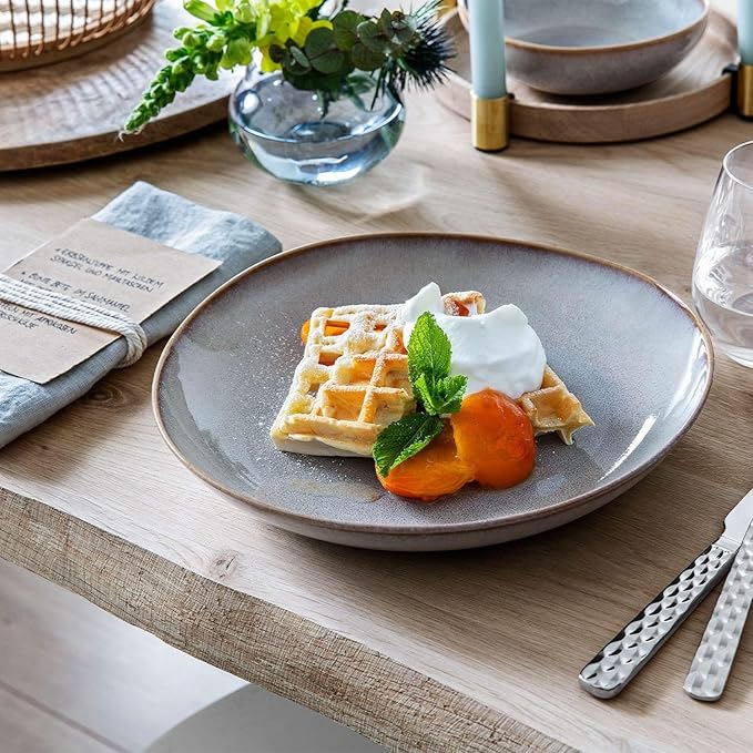 like. By Villeroy and Boch Lave Glacé Small Shallow Bowl, 8.5 x 8.25 x 1.75 in, Stylish Bowl Made From Stoneware For Small Side dishes and Salads, Dishwasher and Microwave-Safe
