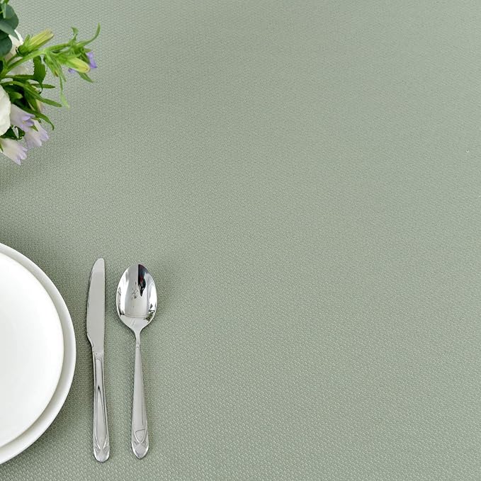 maxmill Textured Rectangle Tablecloth Water Resistant Wrinkle Free Spill-Proof, Soft Jacquard Table Cloth for Banquet Parties Event Holiday Dinner, Indoor and Outdoor Use, 60 x 84 Inch, Sage Green