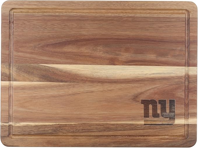 The Memory Company Officially Licensed NFL Acacia Cutting Board – 11.7" x 15.7" Durable Wood Chopping & Serving Board with Team Logo