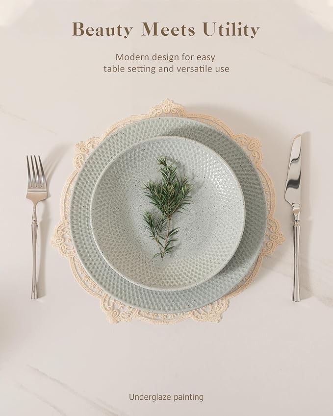 Dinnerware sets plates and bowls sets modern plates,Ceramic Dinnerware Sets,12 Pieces Porcelain Lightweight Plates,Scratch Resistant Dish Set (style - 12, 4 - Set (12pcs))