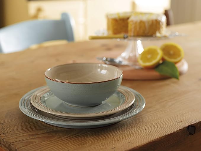 Denby - Heritage Pavilion Blue Dinner Set For 4-12 Piece (Dinner, Salad Plate, Cereal Bowl) Dinnerware Set, One size - Dishwasher Microwave Oven Safe - Scratch Chip Resistant