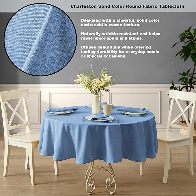 Home Bargains Plus Spring & Easter Holiday Charleston Ash Blue Set of 4 Fabric Napkins, Cotton Napkin for Indoor Outdoor Dining, Machine Washable Solid Color Napkins for Everyday Use