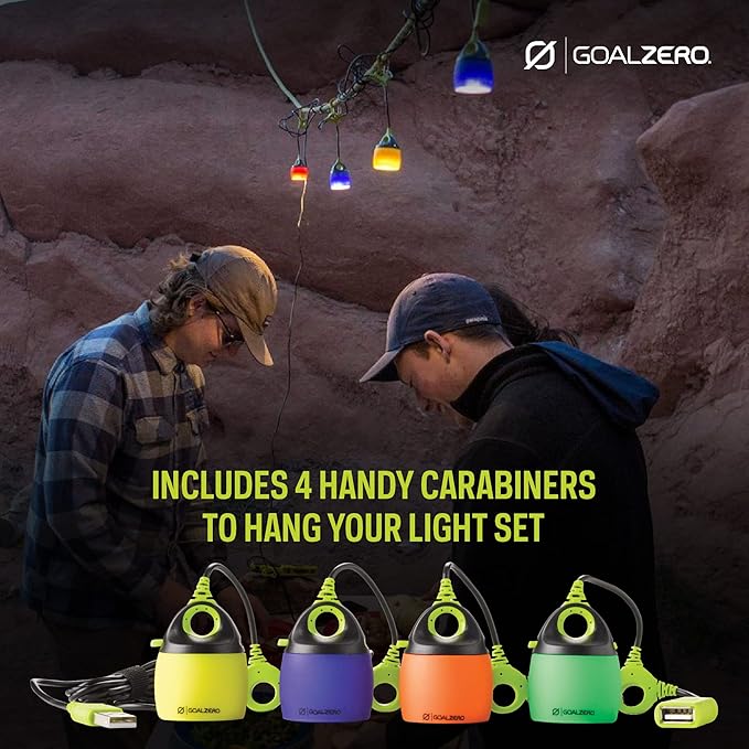 Goal Zero Light-A-Life Mini Chainable LED Lights, 4 Pack, with Color Shades