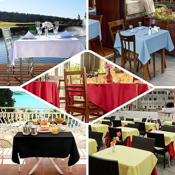 Efavormart 54x54 Dusty Blue Wholesale Linens Seamless Polyester Square Linen Tablecloth for Wedding Banquet Party Restaurant