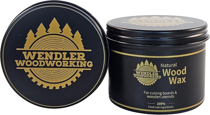 Natural Wood Wax (4 oz) for Cutting Boards, Wooden Utensils, Butcher Blocks, Wooden Surfaces - Made with Natural Beeswax and Mineral Oil, Handcrafted in USA, Food Safe, Conditioner, Wood Butter