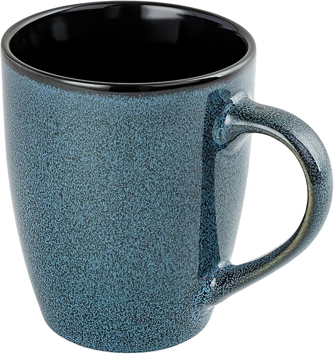 Ceramic Mugs 12oz,Large Ceramic Coffee Cups for Men, Women, Dad, Mom, Modern Coffee Mugs With Handle For Tea,Latte,Cappuccino,Cocoa. (Blue 1 Pack)